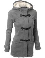 Abrigo De Trench Casual Para Mujer Cierre De Cremallera Con Capucha Botones De Cuerno Abrigo Largo De Mujer Top Feminino - details 0