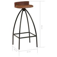 vidaXL Taburetes de cocina 2 unidades madera maciza reciclada - details 4