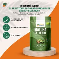 Energy Feelings Té Matcha Verde Orgánico Japonés 100g, Té Premium Ecológico cultivado en Japón, Matcha Slim en Polvo, Ideal para Infusiones, Matcha Latte y Bebidas, Sin Gluten, Sin Lactosa - details 0