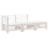 vidaXL Juego de muebles de jardín 3 pzas madera maciza de pino Pino natural, Pino blanco, Pino gris Conjunto Terraza Muebles Jardín Exterior Juego de Muebles de jardín Mueble Jardín Exterior Muebles de Salon Exterior - details 6