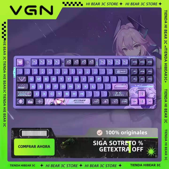 Teclado Mecánico VGN V87 Con Intercambio Caliente En Tres Modos Teclado De Juego RGB Dinámico Con Gatillos PBT Ergonómico Para Gamer Win Mac Oficina - 1