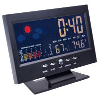 Estación Meteorológica Multifuncional Con Reloj Termómetro Higrómetro Calendario Pantalla LCD Digital Medidor De Temperatura Y Humedad Para Interior - details 4