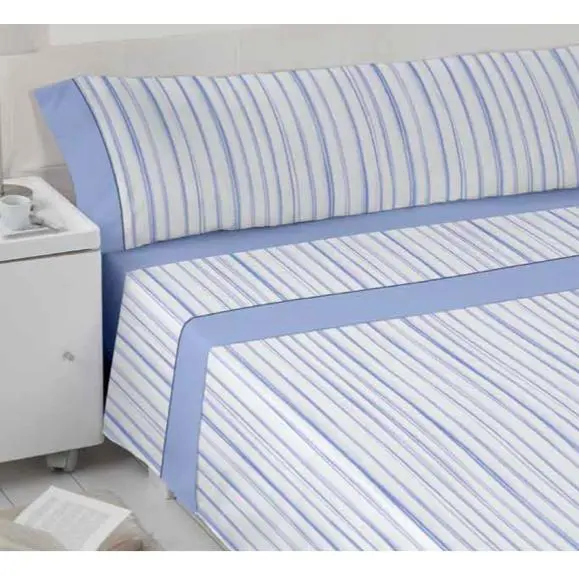 Juego de Sábanas 100% Algodón Supreme Abasi Celeste – Suavidad y Confort Absoluto 💤 - 1