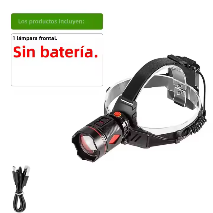 Linterna Frontal LED Super Brillante 10000000LM Alta Potencia Recargable Por USB Impermeable Para Camping Y Pesca - 1