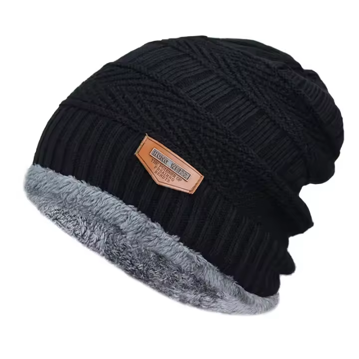 Gorro de punto para hombre y Mujer, gorro de Lana Gruesa para el cuello, bufanda, pasamontañas, Máscara, Conjunto de gorros 2023 - 1