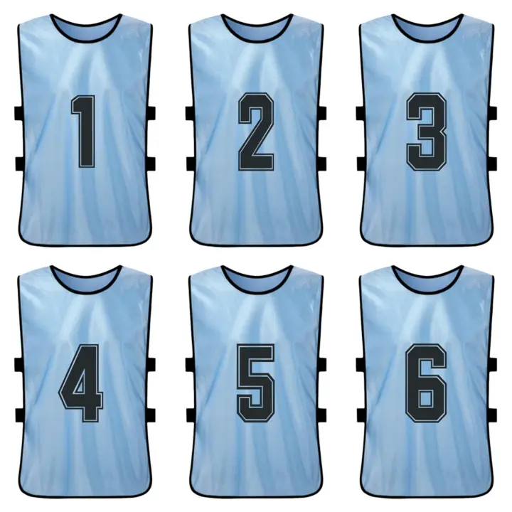 Chalecos De Deporte Para Niños 6/12PCS Quick Dry Jersey De Fútbol Uniforme De Entrenamiento De Baloncesto Con Números - 1