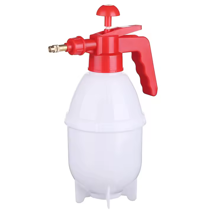 Regadera de mano para regar flores y herramientas de jardinería. Regadera de plástico a presión de aire. Lata de presión de aire con rociador blanco se puede usar para regar flores, lavar autos, limpiar el hogar y realizar tareas sanitarias. - 1
