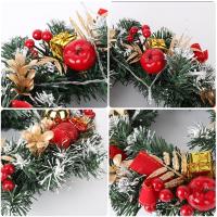 Corona De Navidad Para Puerta De Entrada Dorada Decoración De Pared Y Puerta De Año Nuevo 2024 Guirnalda De Ornamento Navidad 2025 - details 3