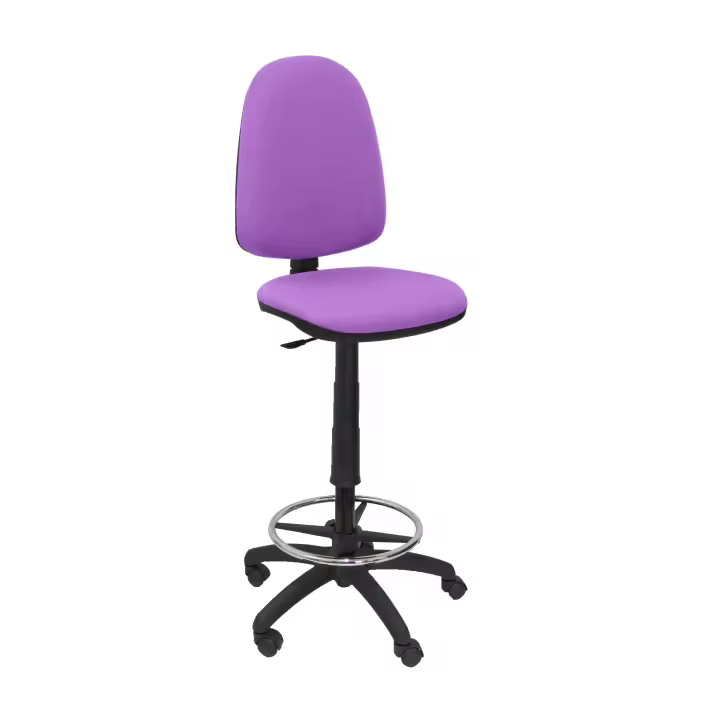 Piqueras Y Crespo Taburete Ergonómico Bali Lila con Aro Reposapiés Cromado - 1