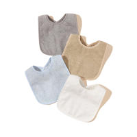 4Pcs Pañuelos De Comer Para Bebés Niño Y Niña Color Sólido Impermeables Toallas Bandanas De Burp Rango De Edad 0-1 Años - details 0