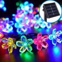 Cadena De Luces Solares De Flor De Cerezo LED Para Exterior Impermeable Decoración De Navidad Para Jardín Fiesta Árbol De Navidad - details 0