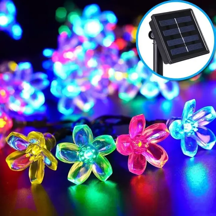 Cadena De Luces Solares De Flor De Cerezo LED Para Exterior Impermeable Decoración De Navidad Para Jardín Fiesta Árbol De Navidad - 1