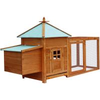 vidaXL Madera Maciza de Abeto Gallinero con Ponedero Conejera Jaula Casa Color Marrón,  Gris,  Rojo y mas - details 3