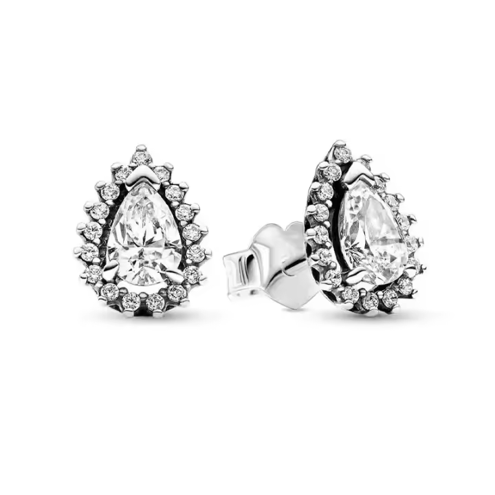 Pendientes De Estilo Clásico Para Mujer Platinados En Plata 925 Con Flor Azul Y Piedra Preciosa Azul Accesorios De Joyería Finos DIY - 1