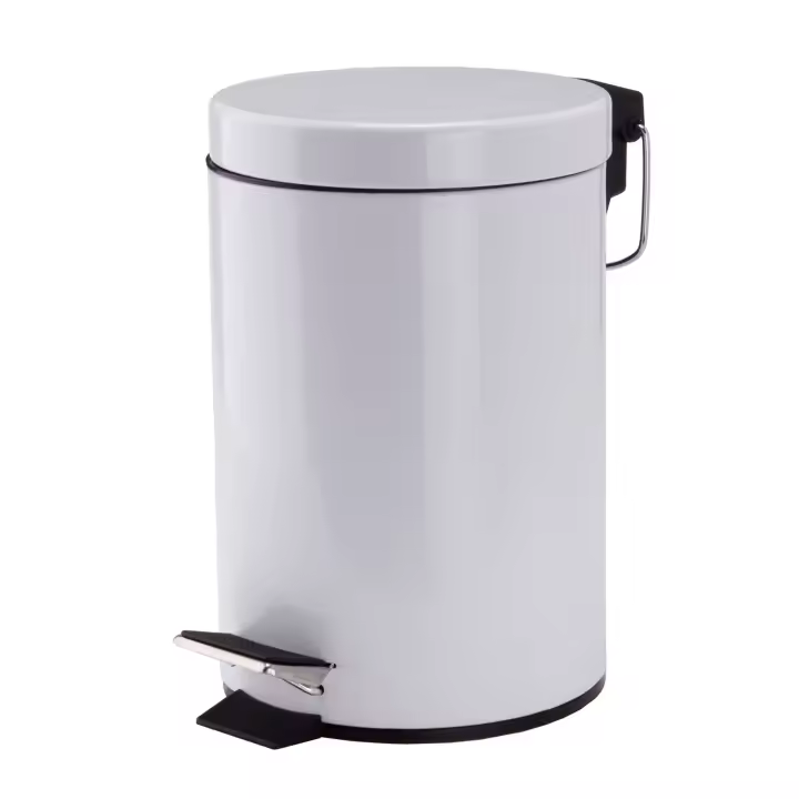 Cubo de basura 3 litros con pedal fabricado en acero MSV 16,5 x 25 cm - 1
