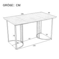 Conjunto de Mesa y sillas de Comedor con patas metálicas de Diseño y Sillas huecs de ante Cream, elegantes y cómodos para el comedor - details 8