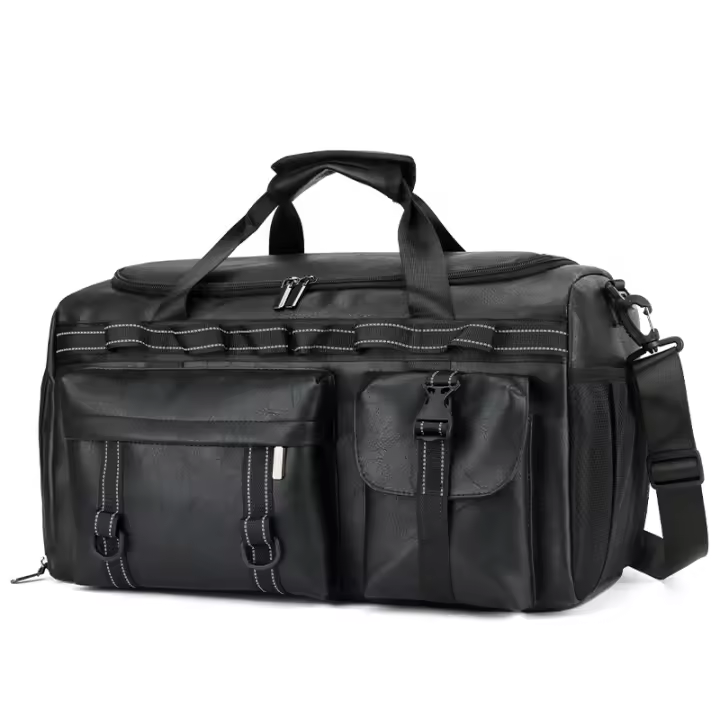 Bolsa De Viaje PU Para Hombres Y Mujeres Bolsa De Gimnasio Deportiva De Senderismo Exterior Con Zapatillas Gran Capacidad Separador Seco Y Humedo Para Yoga Y Fitness - 1