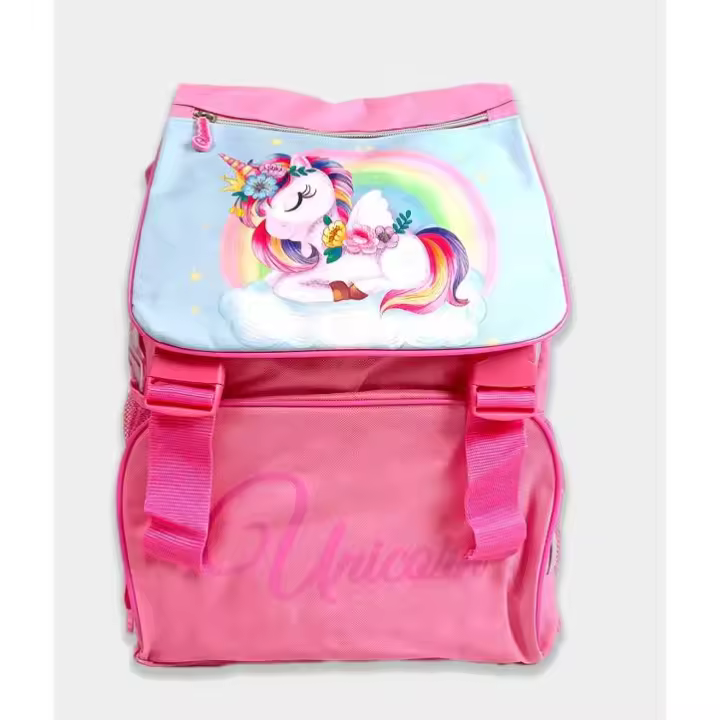 Mochila escolar de Unicornios para niña. 27 x 16 cm. 100% poliéster. Rainbow Unicorn. - 1