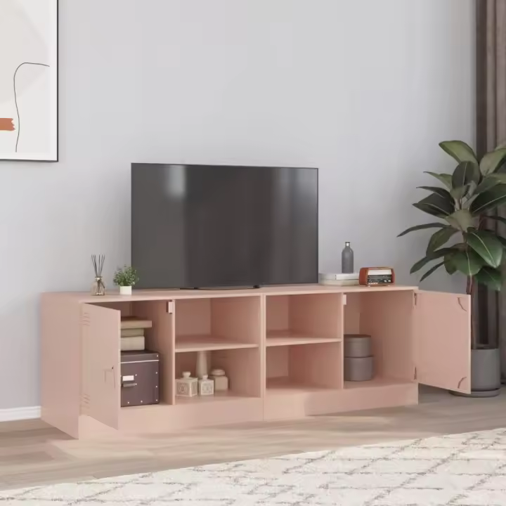 vidaXL Muebles para TV 2 unidades acero rosa 67x39x44 cm - 1