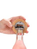 Abrepuertas De Bambú Portátil En Forma Redonda Para Botellas De Cerveza Magnético Para Nevera Herramientas Para Fiestas Y Bares - details 1