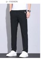 Pantalones Casuales Para Hombre De Seda Helada Verano Alta Elasticidad Suave Cómodo Negocios Rectos De Alta Calidad Talla Mediana Color Caqui - details 7
