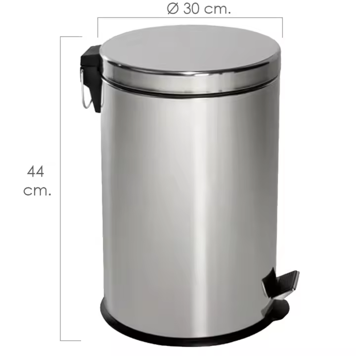 Papelera Maurer Inoxidable Cocina / Baño 20 Litros 30x44 cm. - 1