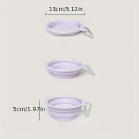 Tazón De Silicona Plegable Para Perros Colgante Viaje Al Aire Libre Portátil Contenedor De Alimentos Y Agua Color Macarón Suministros Para Mascotas - details 5
