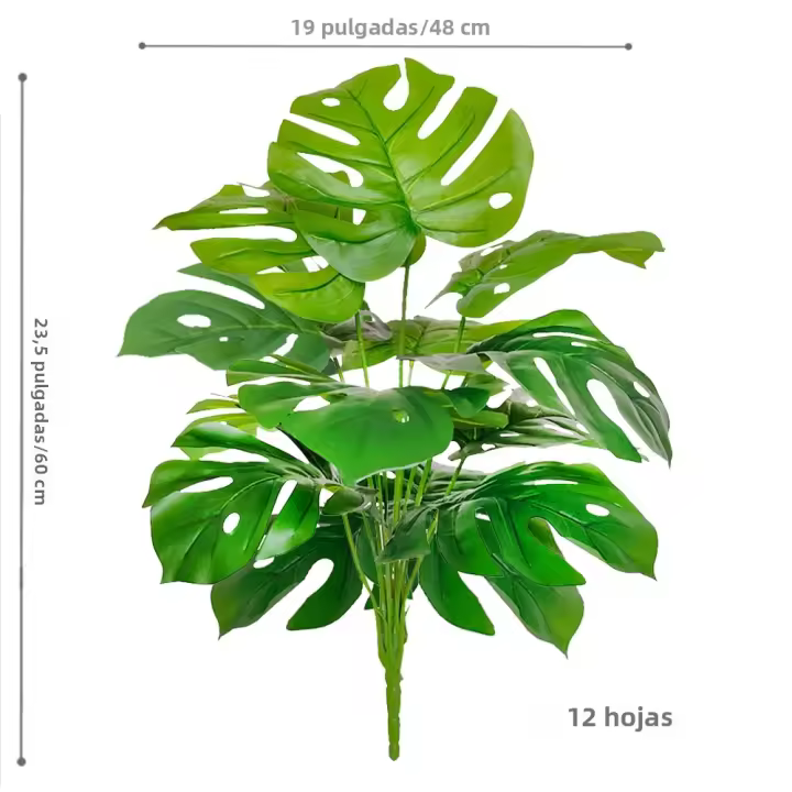 Planta Artificial De Monstera 60-100cm (39.4 Pulgadas) Árbol De Palma Falso Hoja De Tortuga Verde Para Decoración De Hogar Jardín Habitación Oficina - 1