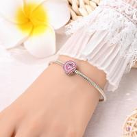 Princesa Rosa 925 Plata Color Letras 26 Amuletos De Amor Bolas Adecuadas Para Pulsera Qikaola Romántica DIY Joyería De Cumpleaños Regalo - details 11