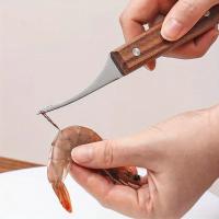 Cuchillo Para Desvenar Camarones De Acero Inoxidable Con Cuchilla Afilada Y Mango De Madera Herramienta Esencial Para La Cocina Eco-amigable - details 1