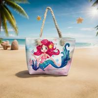 MEJORADA Mini Bolso de Playa para Niñas con Diseño de Sirena - Ligero, Colorido y Resistente, Ideal para Verano y Vacaciones - details 3