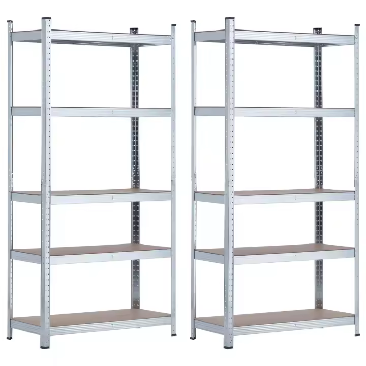 THINIA HOME - Estantería Modular Almacenaje (Pack 2), Acero Galvanizado y MDF Antihumedad, Hogar, Trastero, Garaje, 5 Baldas Ajustables, Carga Máxima 875Kg, 90x40x180cm (largo x ancho x alto) - 1