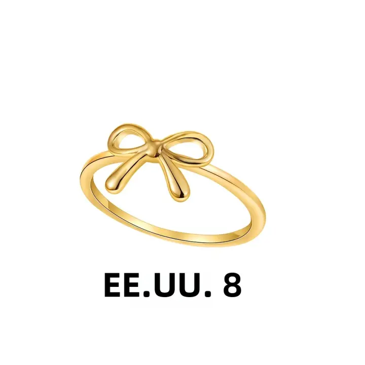 Anillos Redondos De Lazo Clásico Para Mujeres Y Niñas 18K Plateado Impermeables Tres Tamaños Joyería Chic Atractiva De Moda - 1
