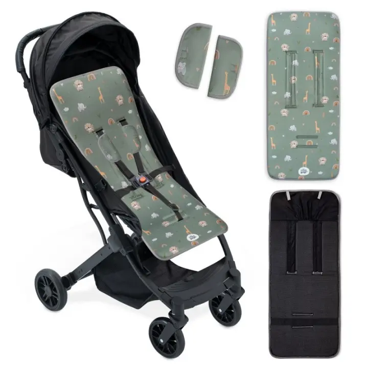 INTERBABY COLCHONETA SILLA DE PASEO UNIVERSAL CON TRASERA 3D SAFARI VERDE 0C073 - 1