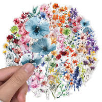 Pack De 50 Etiquetas De Flor En Tinta Resistente Al Agua Transparente PET Para Brochure Decoración De Guitarra Y Cuaderno - details 1