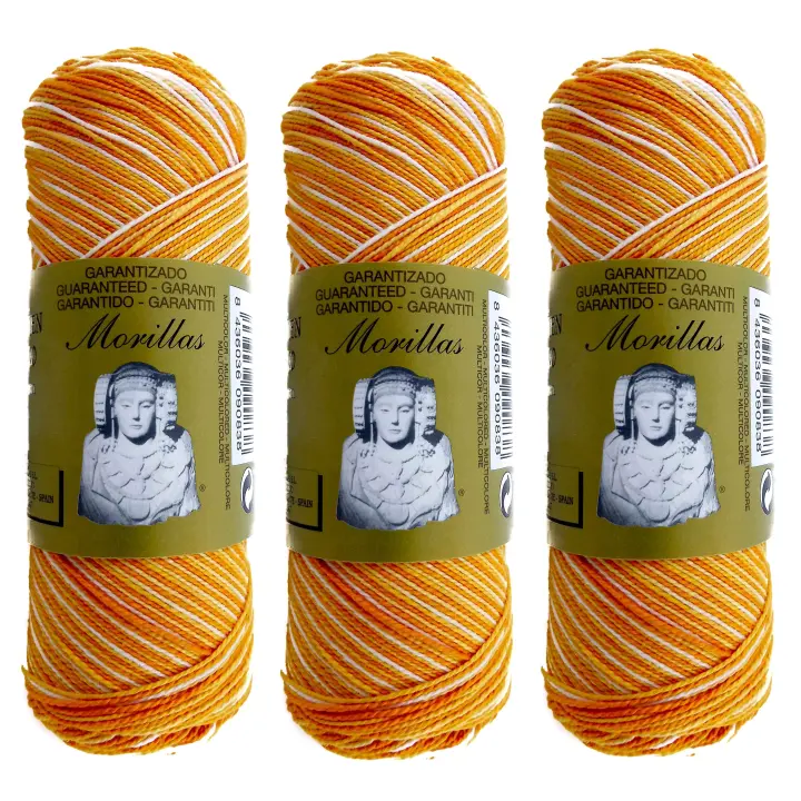 MORILLAS 3pcs Perlés en 5, 8 ó 12 a elegir - Hilo de Algodón para Ganchillo Hilado 100% Algodón para DIY y Tejer a Mano (1u*70 g), Enviado desde la fábrica en  España - 1