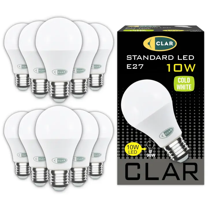CLAR - Bombilla LED E27 10W E27, Equivalente a 80-90W, E27 Bombilla LED (Casquillo Gordo), No Regulable - 1
