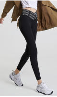 Leggings Deportivos Mujer alta Cruzada cinturón push up con estampado moderno - details 4