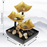 Fuente De Escritorio Pequeña Con Luz Y PIEDRAS USB Relajación Sonora Fuente De Agua De Mesa Decorativa Moderna - details 11