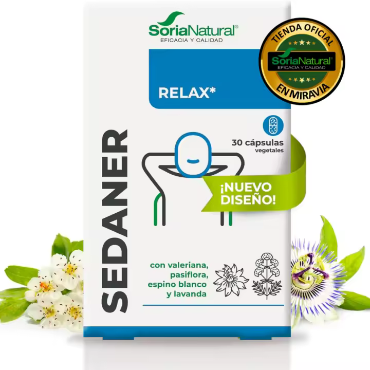 Soria Natural Sedaner Sueño Comprimidos - Melatonina, Amapola, Pasiflora, Valeriana -Reduce el Tiempo Necesario para Dormir - Efecto Relajante - 24 Comprimidos - 1