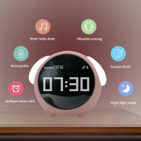 Reloj De Alarma Para Niños Con Luz Nocturna Y Control De Voz Reloj Digital LED Multifuncional Con Expresión Luminosa Y Función De Sonno - details 0