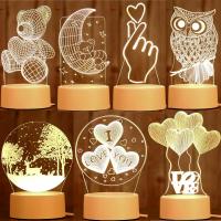 Lámpara De Mesa LED Creativa En Acrílico Para Dormitorio Luz Nocturna Animal Sin Bombillas Incluidas Fuente De Alimentación DC 5V - details 0
