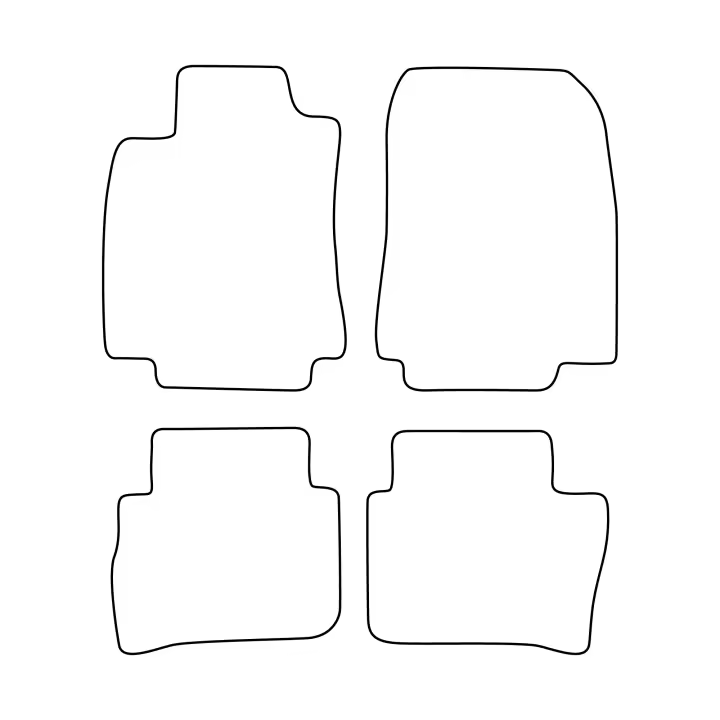 Juego de alfombrillas de terciopelo para Nissan Tiida I 2007-2012 - acabado rojo - 1
