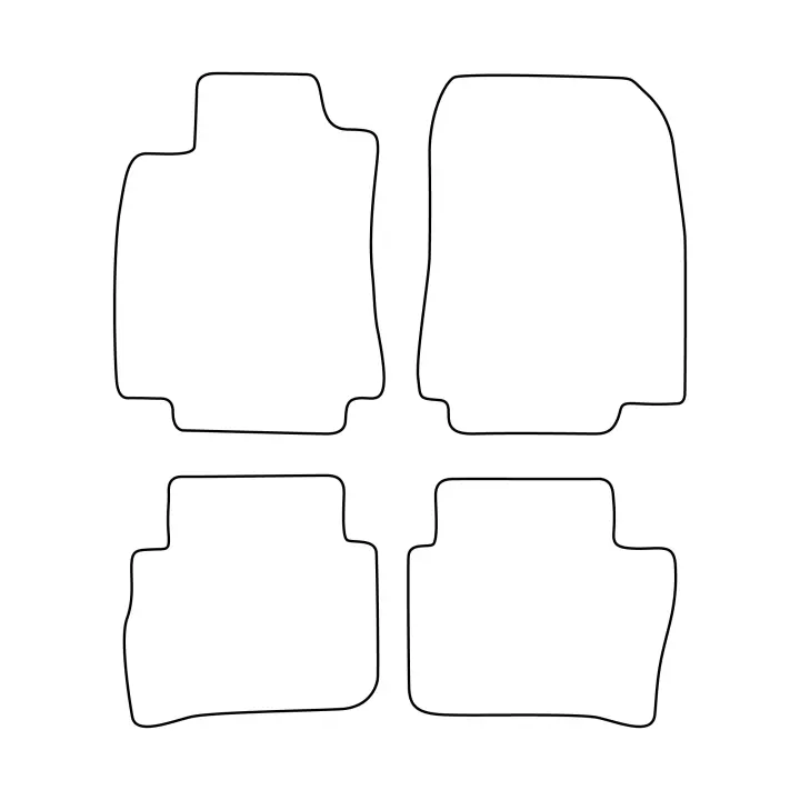 Juego de alfombrillas de terciopelo para Nissan Tiida I 2007-2012 - acabado rojo - 1