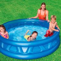 ntex Piscina hinchable infantil, 188x46 cm, 790 litros, 3 cámaras de aire, Color azul, Vinilo resistente, Tapón de desagüe, Incluye parche de reparación, Uso exterior niños +3 años - details 0