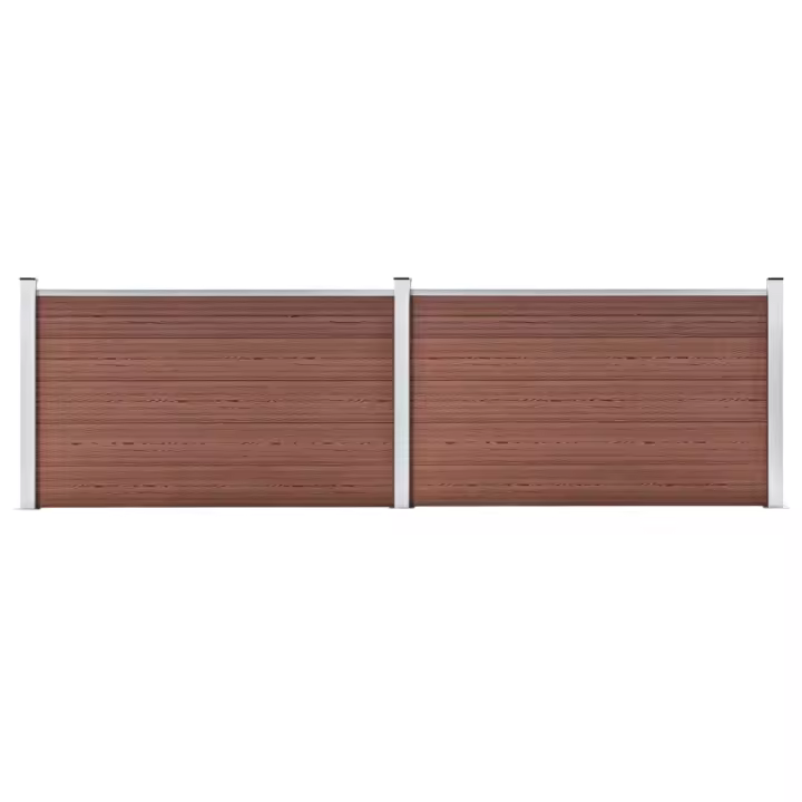 vidaXL Valla de jardín de WPC marrón 353x106 cm - 1