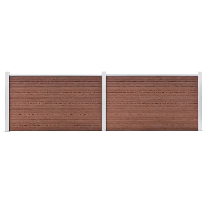 vidaXL Valla de jardín de WPC marrón 353x106 cm - 1