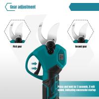 tijeras de podar eléctricas sin escobillas, podadora de árboles frutales, bonsái, recargable, 2 engranajes, bateríaFor  Makita de 18V, 30mm， tijeras,Con pantalla digital - details 10