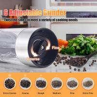 Molinillo de Pimienta eléctrico de 95ML, Juego de 2 with Luz LED Blanca, molinillo de especias recargable de Cerámica de Maple inoxidable - details 1