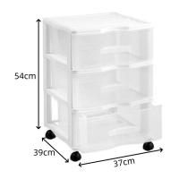 X-Cajonera Plástica con Ruedas para Oficina y Hogar,Carro Organizador de Almacenamiento con 3 Cajones Amplios, Mueble Rodante Multifuncional para Baño, Dormitorio, Escritorio, Armario o Sala, Fácil de Mover y de Gran Capacidad - details 1